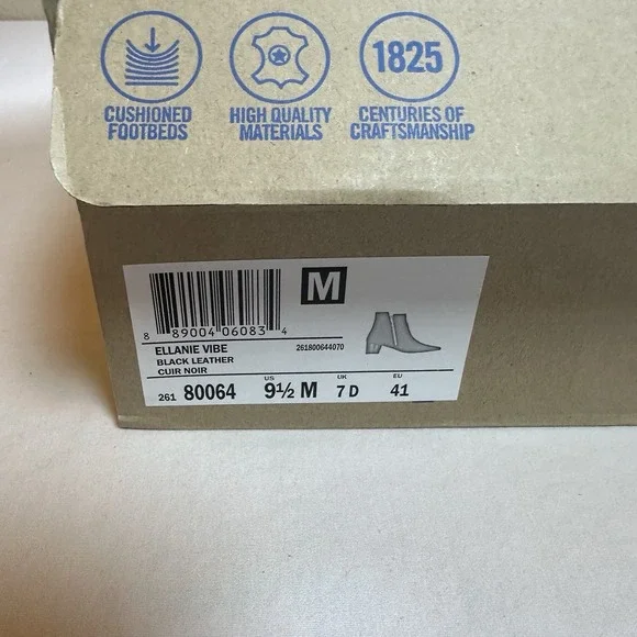 Women's Clarks Ellanie Vibe BootBlack Leather‎ Size9.5 $140 Retail NIB